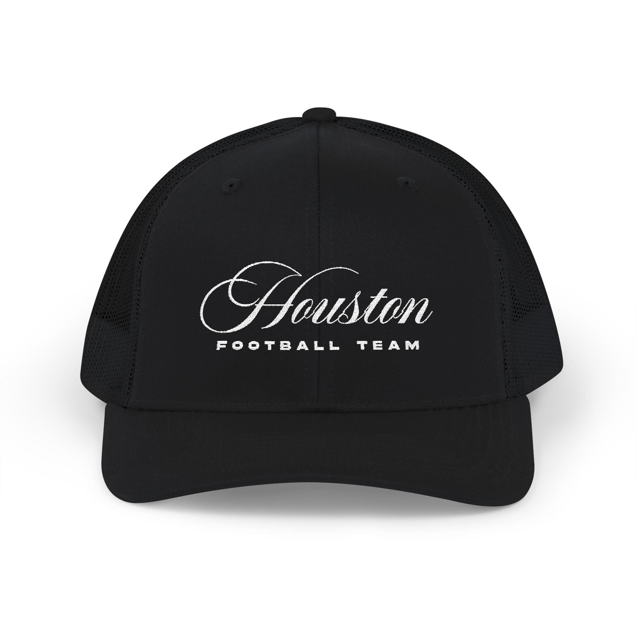 Houston Football Scripted. Snapback Trucker Cap (Embroidery)