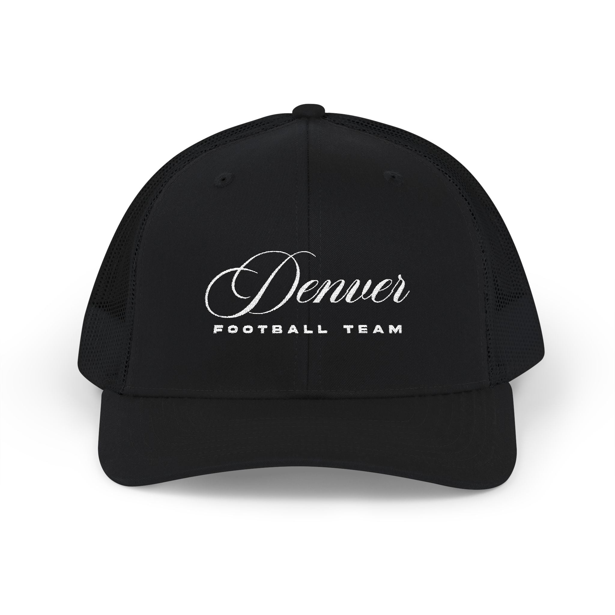 Denver Football Scripted. Snapback Trucker Cap (Embroidery)