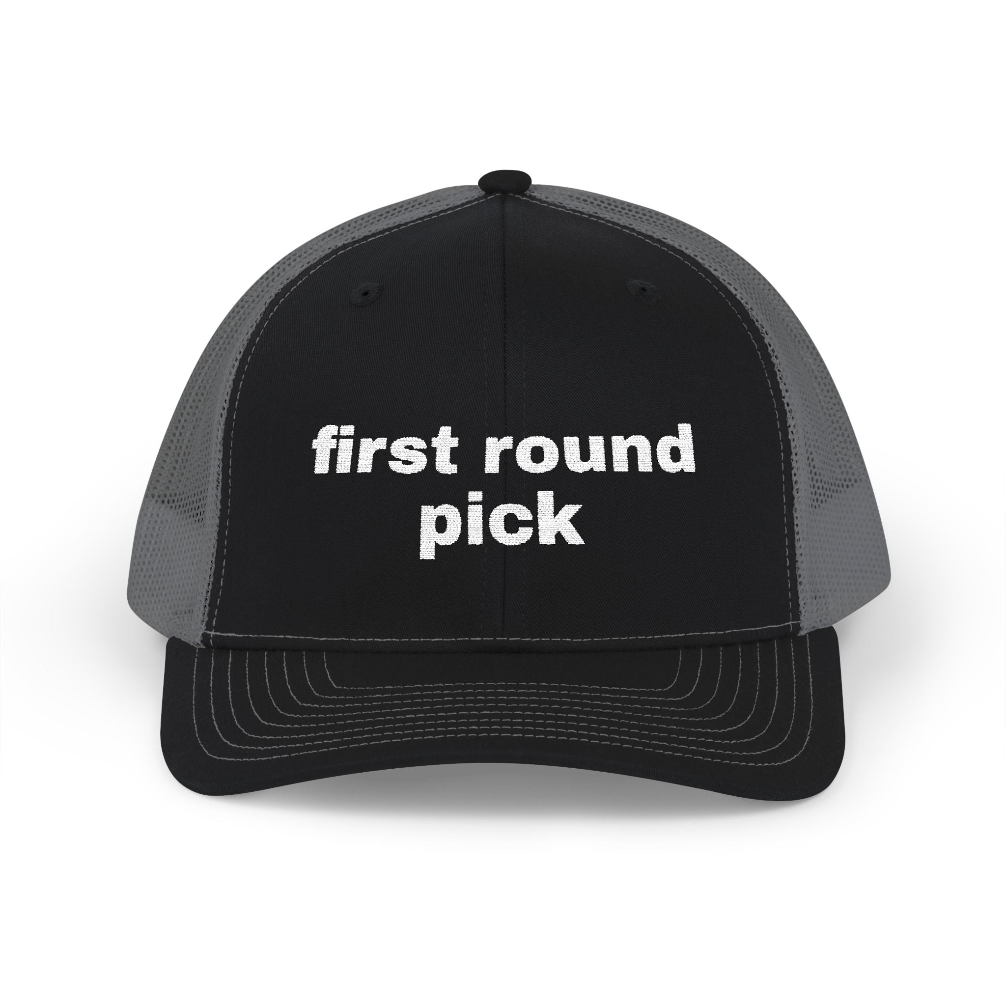 First Round Pick Football. Snapback Trucker Cap (Embroidery)
