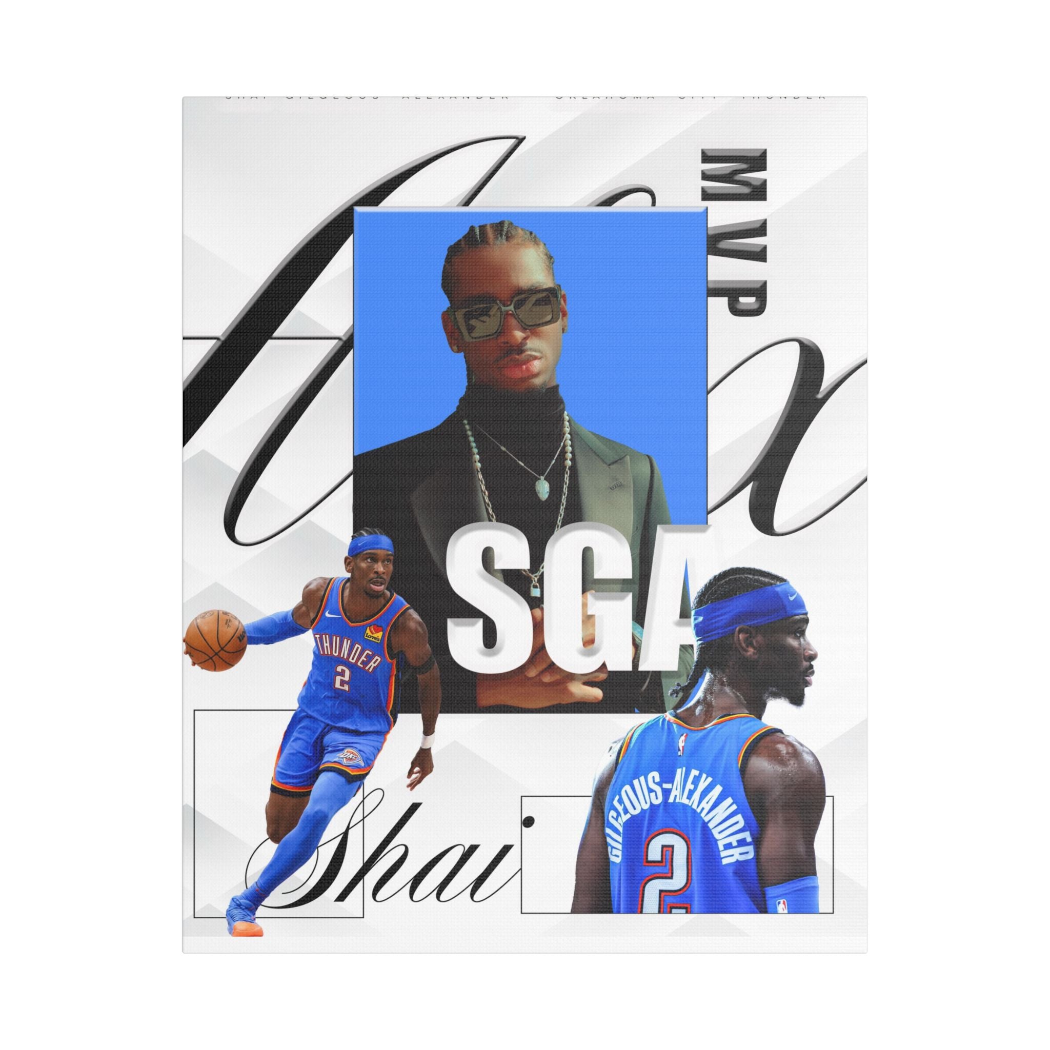 Shai Gilgeous-Alexander Satin Canvas Mounted Print