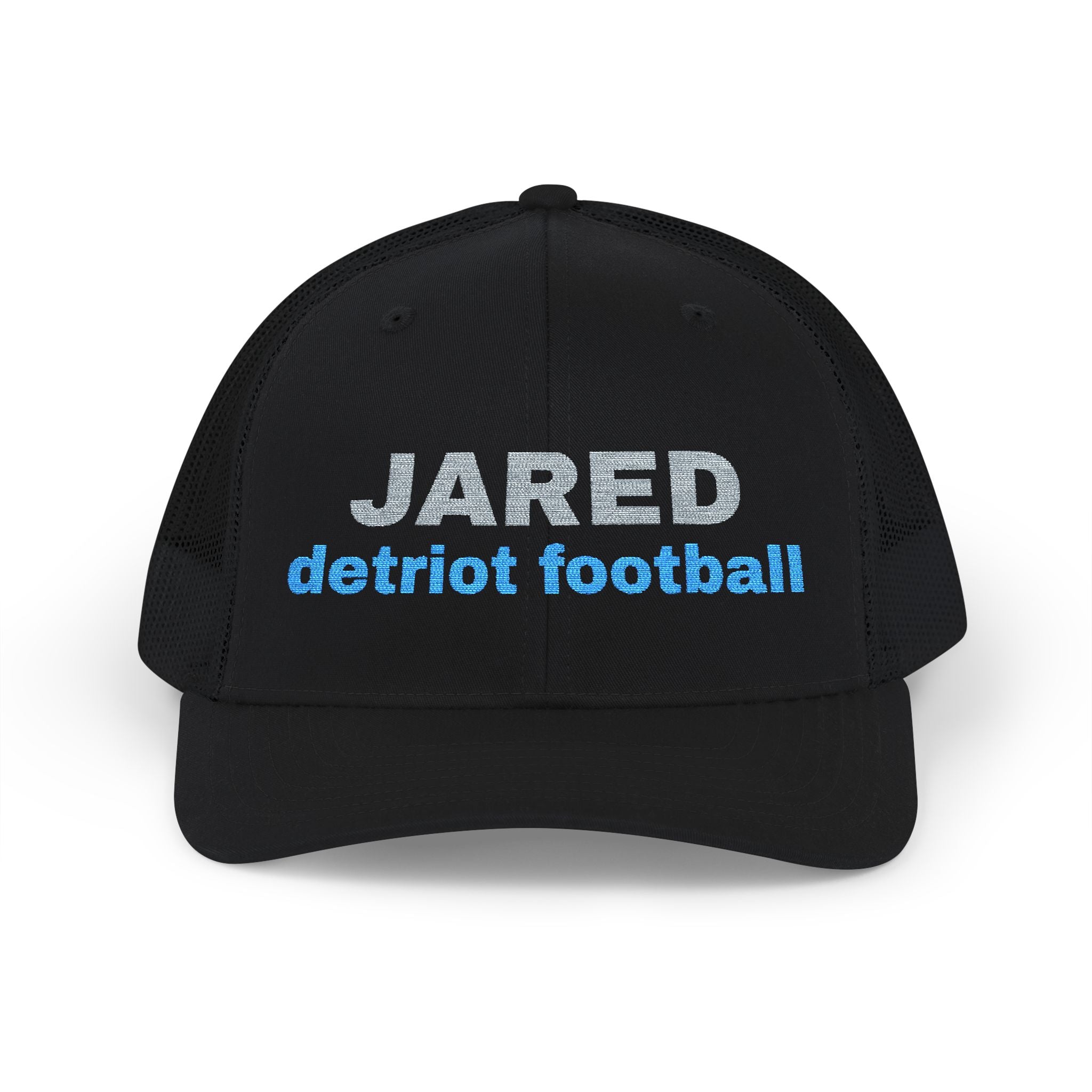 JARED. Detroit Football. Snapback Trucker Cap (Embroidery)