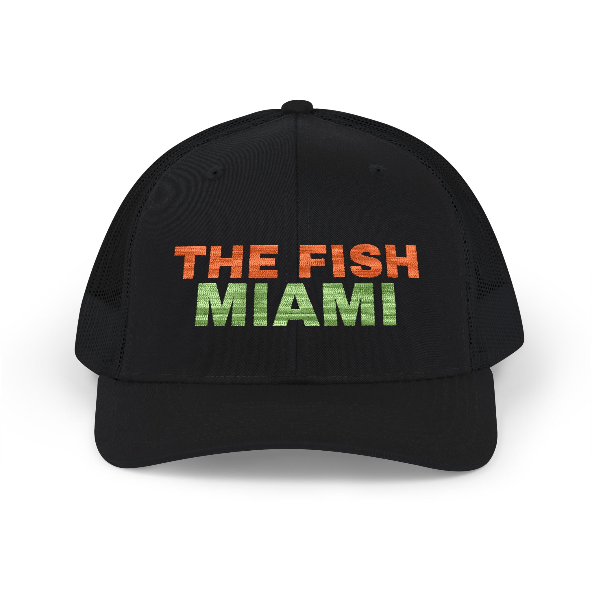 The Fish. Miami Football. Snapback Trucker Cap (Embroidery)